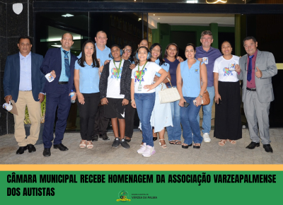 CÂMARA MUNICIPAL RECEBE HOMENAGEM DA ASSOCIAÇÃO VARZEAPALMENSE DOS AUTISTAS