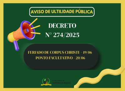 DECRETO MUNICIPAL Nº 274, DE 05 DE JUNHO DE 2025